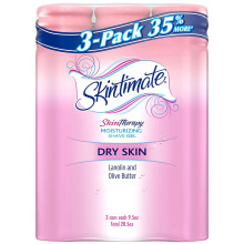 Gel de Barbear Hidratante Skintimate SkinTherapy para Pele Seca, Lanolina e Manteiga de Azeitona (9,5 oz., 3 un.)