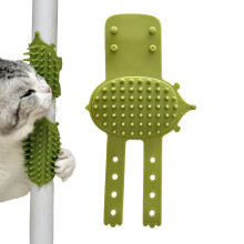 Cat Face Scraper Adjustable Cleaning Brush for Indoor Cats | Grooming Tool with Corner Mount for Easy Scratching and Cleaning