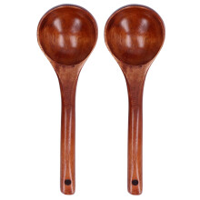 Set aus 2 hölzernen Schöpflöffeln, 8 cm breit, mit langem Griff – perfekt für Desserts und Getränke