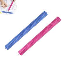 Triangular Ruler Set, 2-Piece Aluminium Alloy Scale Ruler with Transparent Storage Tube for Drafting and Industrial Surveying