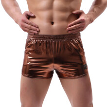 Men's Coffee Long Performance Shorts Underwear Size L for Home Comfort Breathable Fabric Active Wear