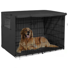 Dog Crate Cover 36 x 24 x 25 cm Waterproof Windproof Breathable Black Crate Cover with Zip for Dog Cages