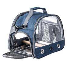 Transport Container for Birds, Portable Lightweight Bird Cage Backpack with Shoulder Strap, Breathable Travel Carrier for Budgies, Navy