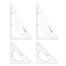 Triangle Ruler Set 2 Pieces 13cm 12cm 30/60 Degree and 45/90 Degree Transparent Measuring Tools for Classroom Home Office