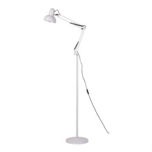 Floor Lamp with Articulated Arm, Vintage Retro Style, E27 Compatible, White Color, Home Lighting