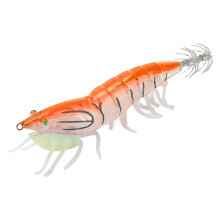 Leuchtender orangefarbener Fisch Leuchtender Tintenfisch Wobbler Jig Köder Schein Holz Garnelen 80g