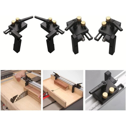 Adjustable Aluminum Miter Rail Stop for Precision Woodworking Positioning Right Short Length 2