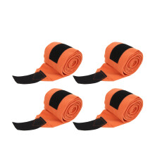 4 Stück Pferdebeinschoner aus Flanell, selbstklebend, Fleece, orange, 300 cm