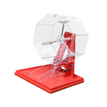 Number Picker Lotto Ball Machine - Red Bingo Cage Drawing Toy for Indoor Parties and Holiday Games