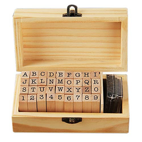 Digital Seal Stationery Gift Diary Decoration - DIY Handmade Rectangular Letter Stamp with Typewriter Font Design