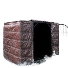 Heavy-Duty Insulated Dog Kennel Cover for Winter, Thick Oxford Fabric + Cotton for Dog Crates, Cats, Rabbits, Brown, 122x76x84cm