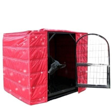 Heavy-Duty Insulated Dog Cage Cover for Winter, Oxford Fabric + Cotton, 24 Inch Red, Suitable for Dogs, Cats, and Rabbits