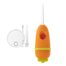 LED Ear Shaver Picker - Ear Wax Cleaner with Light, Ergonomic Handle, Soft Rounded Tip, 6.5 x 4 cm, Orange for Children and Adults