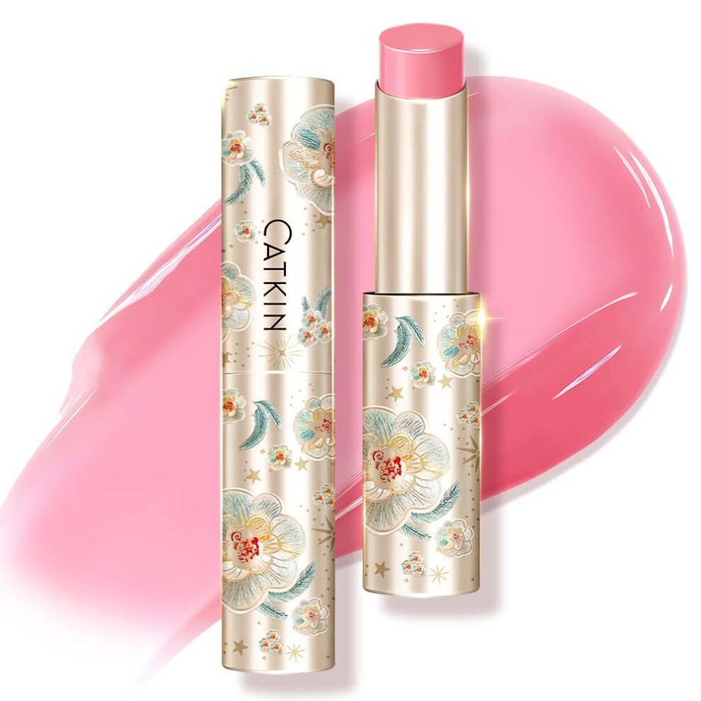 Catkin Glossy Lip Balm Ultra Hydating Glow Lip Tinted Jelly Plump Melting Balm Shea Butter Repair Soothing For Dry Lips Dewy Finished 0.12 Oz C06