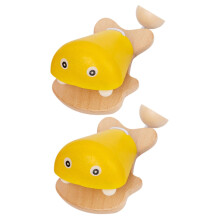 Wooden Castanet Set for Kids - 2 Pieces Colorful Fish Shape Musical Instruments for Preschool Creativity and Talent Development