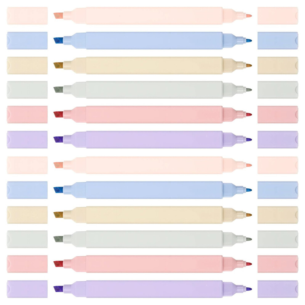 Pastel Highlighter Set of 12, No-Bleed Soft Chisel Tip Highlighters for Bible, Journals, Office, and School Supplies-image-OPC-PK5QG27-NEW