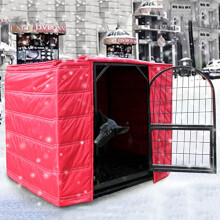 Warming Dog Kennel Cover, Insulated Cover for 24-48 Inch Wire Cages, Indoor/Outdoor Use, Red 60x46x51cm