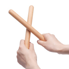 8 Inch Classic Wooden Chime Sticks 2 Pack Natural Hardwood Rhythm Sticks with Carry Bag for Music Education and Play