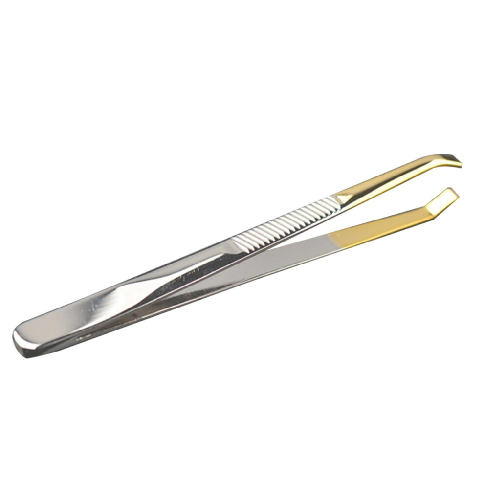 Eyebrow Tweezers with Curved Tip Portable and Precise for Eyelash Extensions and Unwanted Hair Removal Ergonomic Design