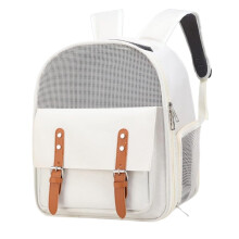 Transport Box Dog Portable Pet Cat Bag Washable Cat Backpack Foldable Travel Bag for Cats White