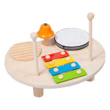 Musikspielzeug Holz Percussion Trommel Mit Xylophon Interaktiver Spieltisch Robust Für Jungen Altersgerecht 3+ Jahre
