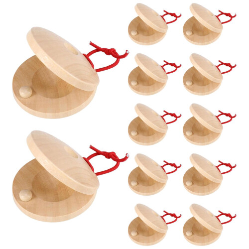 12pcs Wooden Percussion Instruments Classroom Clapping Boards for Kids Music Education Activity
