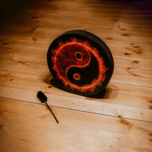 Shaman Drum 9.84 Inches Hand Drum Black for Spiritual Travels Meditation and Contemplation 25*5cm