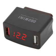 Dual-USB-LED-Digital-Car-OBD-Ladeadapter-für-Fahrzeuge | ABS+Metall