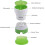 Tablet Mortar with Storage Compartment, Rotating Ceramic Pill Crusher Grinder, Multifunctional Blue Tablet Crusher 2