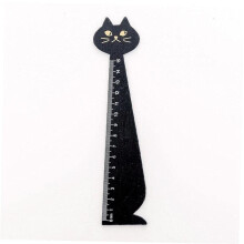 15 cm Cute Cat Wooden Straight Ruler Kawaii Cartoon Measuring Tool for School and Office Stationery Random Styles