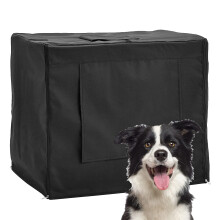 Dog Kennel Cover 48 Inch, Durable Windproof 420D Oxford Fabric, Indoor Outdoor with Mesh Windows, Universal Fit for Wire Kennels