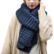 (Dark blue) Stay Fashionable And Warm Ladies Scarves For Winter Multiple Colors
