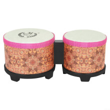 Portable Bongo Drums Set, Easy to Learn Orange Percussion for Groups and Festivals, Lightweight and Compact Design