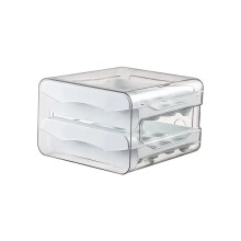 Automatic Egg Holder with Rolling Function, Double-Layer Egg Organizer, Refrigerator Storage Container, Egg Basket