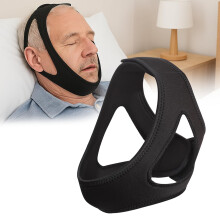 Anti Snoring Chin Strap for Men Women, Adjustable Breathable Jaw Support Reduces Snoring, Flexible Snore Relief (Black)
