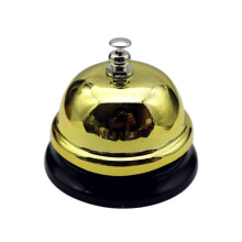 (Gold) Table Service Bell Clear Sound And Easy To Clean Sturdy And Durable