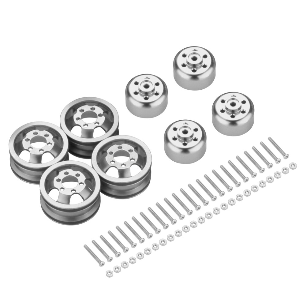 (Silver) Aluminum Alloy Shock-proof Metal Wheel Rims For 1/16 WPL B16 Crawler-image-OPC-PK5SCWR-NEW
