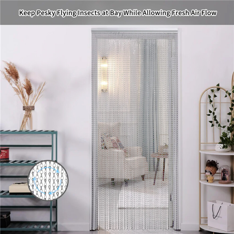 Aluminium Door Fly Screen Metal Chain Curtain Insect Pest Blinds 617092325067