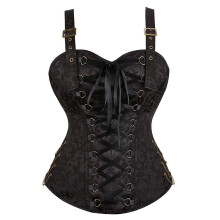 Damen-Korsett-Riemen 5XL Schwarz, Gothic Steampunk Übergröße, Verstellbare Riemen, Hochwertiges Material