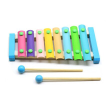 Wooden Xylophone 8 Notes with 2 Mallets, Colorful Beginner Musical Instrument, Small Size, Perfect for Kids