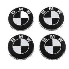(black white) B04- 68mm 4-pack Center Caps Bmw Silver One Size