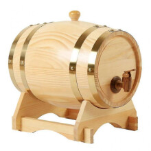 (3L Wine Red) Retro 3l15l Oak Wine Barrel Storage With Base compatible Whiskey Liquor Hotel Decoration -Bp