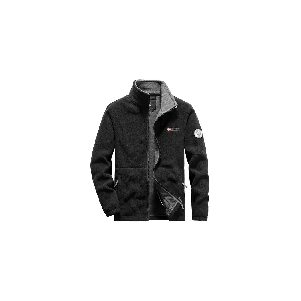 (Black, UK 2XL=Tag 3XL) UK Mens Full Zip Coat Fleece Jacket Outdoor Warm Thick Norway Ski Mountain Coat-image-OPC-PK5SZ8P-NEW