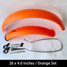 (26 pouces, ensemble orange) Garde-boue de vélo Fat Tire 20/26 x 4.0, garde-boue avant et arrière