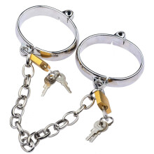Edelstahl Ovale Handschellen für Paare, SM Bondage Fesseln mit Schloss und Schlüssel, Fetisch Kostüm Zubehör für Männer und Frauen