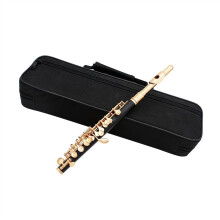 Professional C-Tone Piccolo Flute Half Size, Copper-Nickel Gold-Plated with Padded Case and Fabric Rod for Beginners