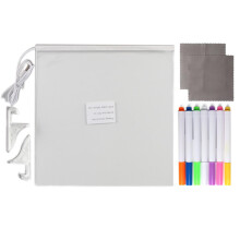 LED Acrylic Message Board 15x15x3cm - Illuminated Dry Erase Whiteboard for Creative Notes in Kitchen and Home Decor