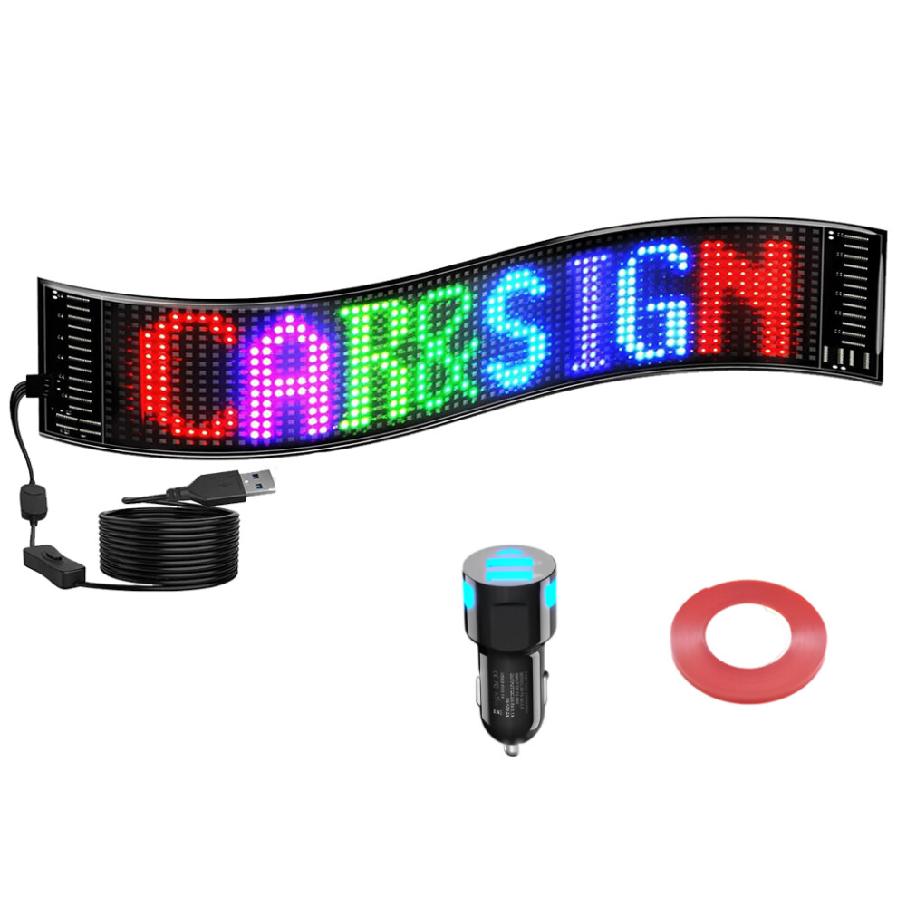 (12x68cm) LED Car Sign Programmable LED Car Sign Car Sign Sign APP Control Party