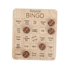 Bingo Cards for Sports - Wooden Baseball Bingo Game for Family Fun, Activity Size, Durable Design