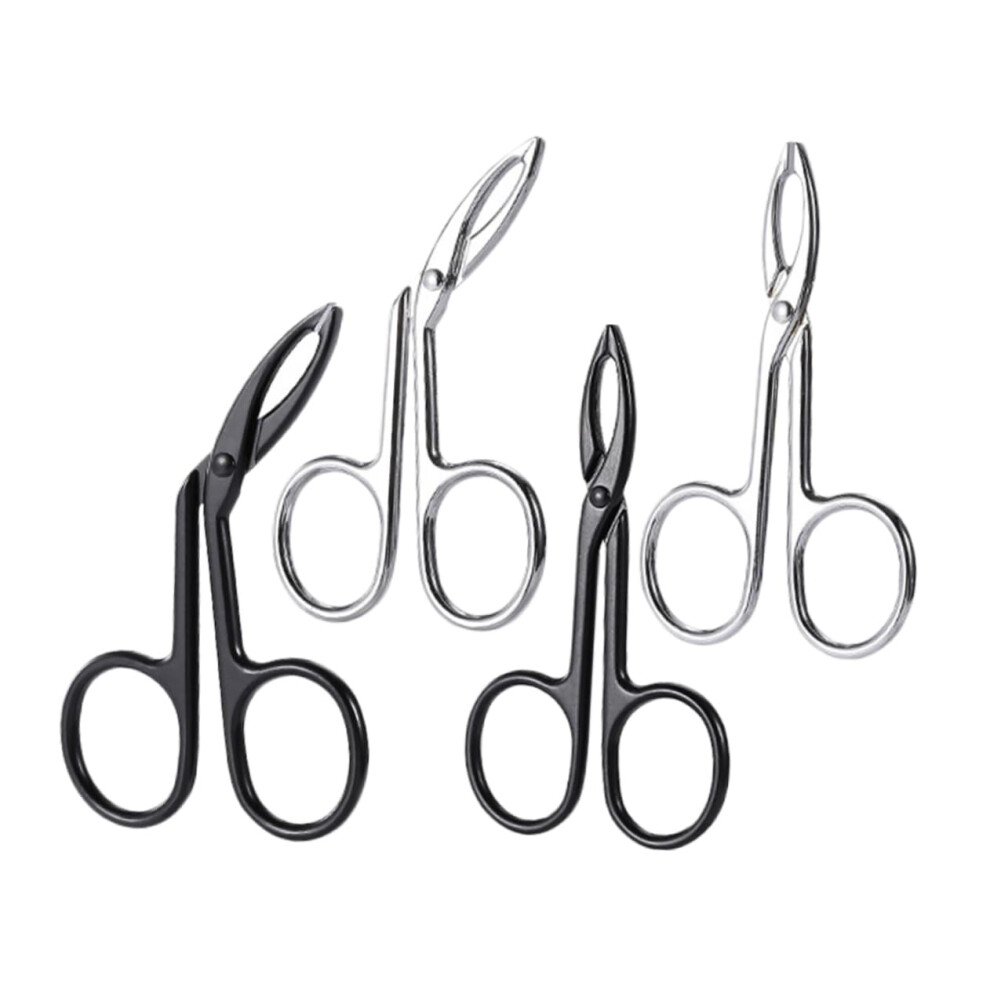 Set of 4 Eyebrow Tweezers for Precision Plucking, Curved and Straight Designs for Eyebrows, Facial Hair, and Beard Care